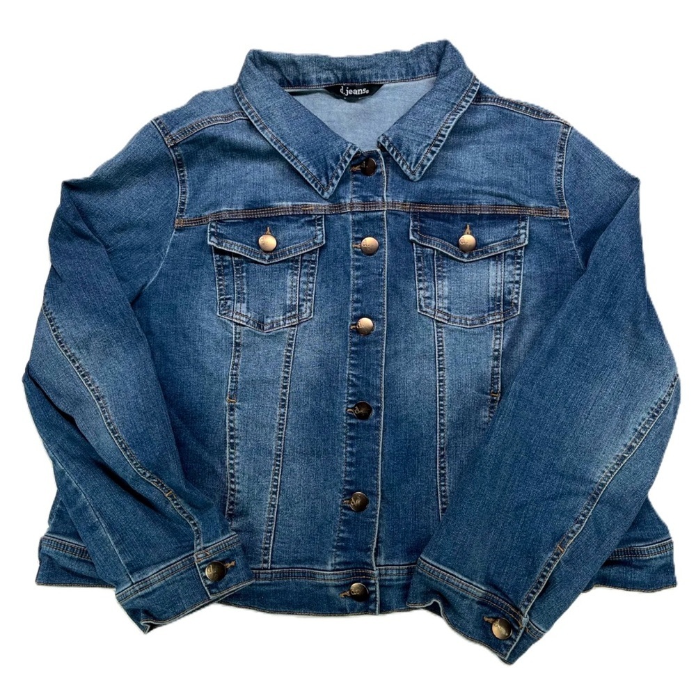 D JEANS Women's Blue Denim Jacket Sz 1X